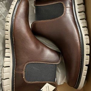 NEW NWT Cole Haan Zerogrand Chelsea Boots WP Bourbon Leather Size 9